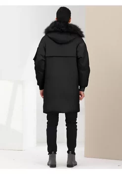 Best deal ❤️ Lars Amadeus Men's Puffer 🧥 Coat Windbreaker Heavyweight Faux Fur Hooded Parka Jacket 🛒 -Cheap Lars Amadeus Shop Belk 1425