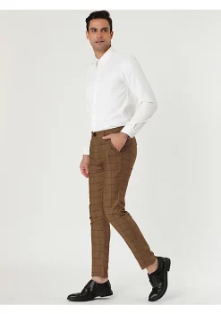 Hot Sale ⭐ Lars Amadeus Men's Plaid 👗 Dress Slim Fit Checked Business Pants with Pockets 😍 -Cheap Lars Amadeus Shop Belk 1431