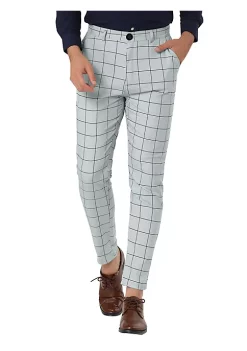 Hot Sale ⭐ Lars Amadeus Men's Plaid 👗 Dress Slim Fit Checked Business Pants with Pockets 😍 -Cheap Lars Amadeus Shop Belk 1434