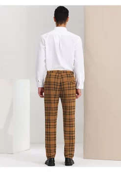Hot Sale ✨ Lars Amadeus Men's Plaid 👗 Dress Pants Casual Slim Fit Flat Front Skinny Business Checked Plaid Pants 😀 -Cheap Lars Amadeus Shop Belk 1447
