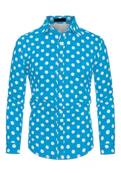 Buy ⭐ Lars Amadeus Men's 👚 Shirts Polka Dots Long Sleeve Slim Fit Printed 👗 Dress Button Down 👚 Shirt 💯 -Cheap Lars Amadeus Shop Belk 145