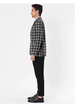 Coupon 🧨 Lars Amadeus Men's 👗 Dress Plaid Blazer Button Lightweight Slim Fit Checked Suit Sport 🧥 Coat Jacket 👏 -Cheap Lars Amadeus Shop Belk 1481