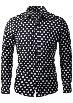 Buy ⭐ Lars Amadeus Men's 👚 Shirts Polka Dots Long Sleeve Slim Fit Printed 👗 Dress Button Down 👚 Shirt 💯 -Cheap Lars Amadeus Shop Belk 149