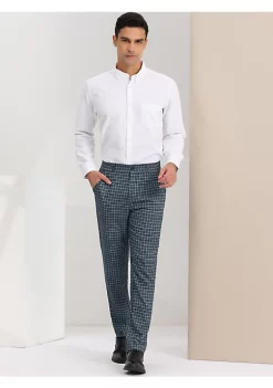 Deals ✨ Lars Amadeus Men's Business Plaid Pants Regular Fit Flat Front Checked Pants 🔥 -Cheap Lars Amadeus Shop Belk 1530