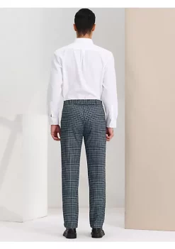 Deals ✨ Lars Amadeus Men's Business Plaid Pants Regular Fit Flat Front Checked Pants 🔥 -Cheap Lars Amadeus Shop Belk 1532