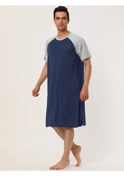 New 🎁 Lars Amadeus Men's Sleepwear Color Block Crew Neck Raglan Sleeves Lounge Pajamas Nightgown 🔥 -Cheap Lars Amadeus Shop Belk 1545
