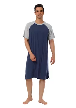 New 🎁 Lars Amadeus Men's Sleepwear Color Block Crew Neck Raglan Sleeves Lounge Pajamas Nightgown 🔥 -Cheap Lars Amadeus Shop Belk 1546