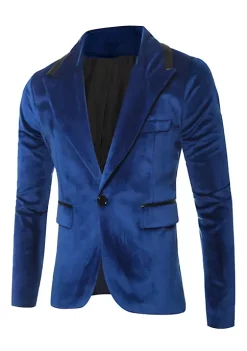 Coupon 🧨 Lars Amadeus Men's Velvet Blazer One Button Prom Party Dinner Suit Jacket Sports 🧥 Coat 🎉