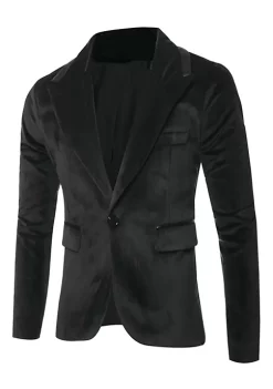 Coupon 🧨 Lars Amadeus Men's Velvet Blazer One Button Prom Party Dinner Suit Jacket Sports 🧥 Coat 🎉 -Cheap Lars Amadeus Shop Belk 1554