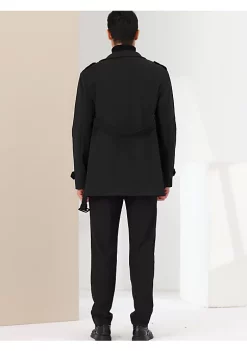 Promo 🎉 Lars Amadeus Men's Overcoat Slim Fit Double Breasted Notch Lapel Trench 🧥 Coat with Belt ⭐ -Cheap Lars Amadeus Shop Belk 1562