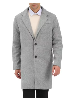 Best Pirce 🌟 Lars Amadeus Men's Trench 🧥 Coat Single Breasted Lapel Collar Mid-Length Solid Overcoat 🥰 -Cheap Lars Amadeus Shop Belk 1622
