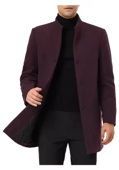 Outlet 🥰 Lars Amadeus Men's Trench 🧥 Coat Winter Stand Collar Single Breasted Wool Blend Pea 🧥 Coat Overcoat 😍