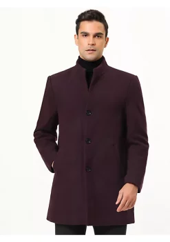 Outlet 🥰 Lars Amadeus Men's Trench 🧥 Coat Winter Stand Collar Single Breasted Wool Blend Pea 🧥 Coat Overcoat 😍 -Cheap Lars Amadeus Shop Belk 1626
