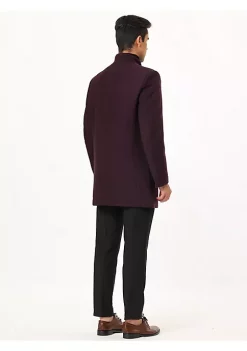 Outlet 🥰 Lars Amadeus Men's Trench 🧥 Coat Winter Stand Collar Single Breasted Wool Blend Pea 🧥 Coat Overcoat 😍 -Cheap Lars Amadeus Shop Belk 1628