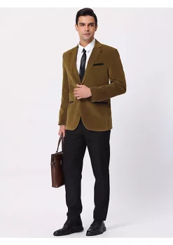 Discount 🤩 Lars Amadeus Men's Velvet Blazer One Button Notched Lapel Prom 👗 Dress Suit Jacket ⭐ -Cheap Lars Amadeus Shop Belk 1632