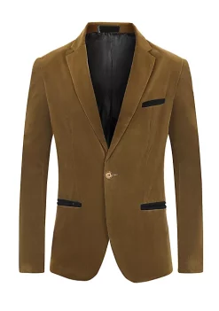 Discount 🤩 Lars Amadeus Men's Velvet Blazer One Button Notched Lapel Prom 👗 Dress Suit Jacket ⭐ -Cheap Lars Amadeus Shop Belk 1635