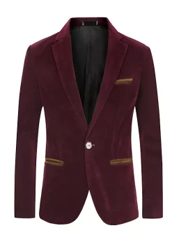 Discount 🤩 Lars Amadeus Men's Velvet Blazer One Button Notched Lapel Prom 👗 Dress Suit Jacket ⭐ -Cheap Lars Amadeus Shop Belk 1637