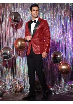 New 🤩 Lars Amadeus Men's Sequin Suit Jacket Peak Lapel Sparkly Party Show Glitter Sports 🧥 Coat 🌟 -Cheap Lars Amadeus Shop Belk 1641