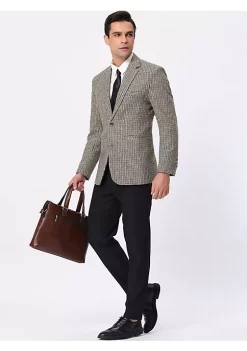 Cheap 😀 Lars Amadeus Men's Houndstooth Blazer Notched Lapel Suit Jacket Plaid Sports 🧥 Coat 🔔 -Cheap Lars Amadeus Shop Belk 1663