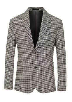 Cheap 😀 Lars Amadeus Men's Houndstooth Blazer Notched Lapel Suit Jacket Plaid Sports 🧥 Coat 🔔 -Cheap Lars Amadeus Shop Belk 1665