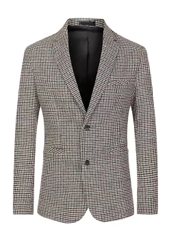 Cheap 😀 Lars Amadeus Men's Houndstooth Blazer Notched Lapel Suit Jacket Plaid Sports 🧥 Coat 🔔 -Cheap Lars Amadeus Shop Belk 1666