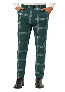 Best Sale 👍 Lars Amadeus Men's Slim Fit Plaid Checks Pattern 👗 Dress Chino Pants Trousers 🎁 -Cheap Lars Amadeus Shop Belk 1689