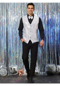 Brand new 😉 Lars Amadeus Men's Sequin Waistcoat Shiny Sleeveless Party Prom 👗 Dress Suit Vest with Bow Tie ❤️ -Cheap Lars Amadeus Shop Belk 1712