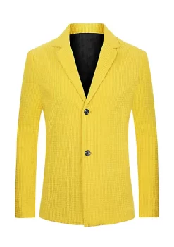 Discount 🎁 Lars Amadeus Men's Corduroy Sports 🧥 Coat Slim Fit Lapel Collar Solid Prom Blazer Suit Jacket 😍