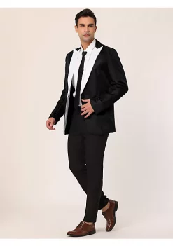 Best deal 🔔 Lars Amadeus Men's 👗 Dress Slim Fit Blazer Contrast Color Collar One Button Prom Suit Sports 🧥 Coat 😉 -Cheap Lars Amadeus Shop Belk 1732