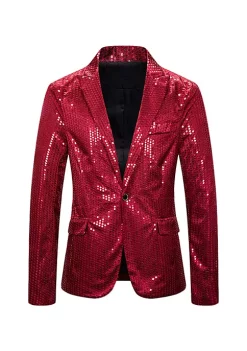 Coupon 🎉 Lars Amadeus Men's Shiny Sequins Blazer Suit Jacket Peak Lapel Party Wedding Tuxedo Glitter Blazers 😍 -Cheap Lars Amadeus Shop Belk 1783