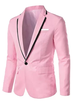 Cheap 👍 Lars Amadeus Men's Business Slim Fit Blazer Single Breasted One Button Prom Suit Sports 🧥 Coat 👍
