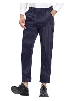 Best deal 👏 Lars Amadeus Men's Stripe 👗 Dress Pants Straight Fit Vertical Stripe Formal Pants Business Trousers 😀 -Cheap Lars Amadeus Shop Belk 1811