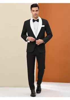 Promo ✨ Lars Amadeus Men's Formal Blazer Slim Fit Contrast Color One Button Sports 🧥 Coat Suit Jacket 😍 -Cheap Lars Amadeus Shop Belk 1819