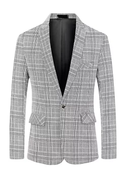 Wholesale ⭐ Lars Amadeus Men's Plaid 👗 Dress Blazer One Button Checked Suit Jacket Sports 🧥 Coat ✨