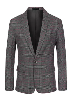 Wholesale ⭐ Lars Amadeus Men's Plaid 👗 Dress Blazer One Button Checked Suit Jacket Sports 🧥 Coat ✨ -Cheap Lars Amadeus Shop Belk 1838