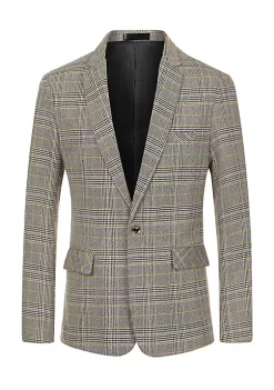 Wholesale ⭐ Lars Amadeus Men's Plaid 👗 Dress Blazer One Button Checked Suit Jacket Sports 🧥 Coat ✨ -Cheap Lars Amadeus Shop Belk 1841