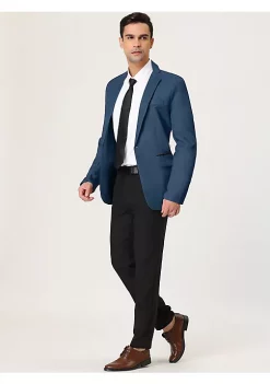 Hot Sale ⭐ Lars Amadeus Men's Business Blazer Slim Fit One Button Suit Jacket Sports 🧥 Coat 🛒 -Cheap Lars Amadeus Shop Belk 1921