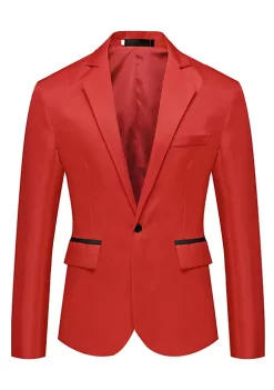 Hot Sale ⭐ Lars Amadeus Men's Business Blazer Slim Fit One Button Suit Jacket Sports 🧥 Coat 🛒 -Cheap Lars Amadeus Shop Belk 1924