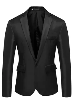 Hot Sale ⭐ Lars Amadeus Men's Business Blazer Slim Fit One Button Suit Jacket Sports 🧥 Coat 🛒 -Cheap Lars Amadeus Shop Belk 1925