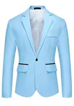 Hot Sale ⭐ Lars Amadeus Men's Business Blazer Slim Fit One Button Suit Jacket Sports 🧥 Coat 🛒 -Cheap Lars Amadeus Shop Belk 1926