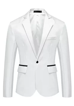 Hot Sale ⭐ Lars Amadeus Men's Business Blazer Slim Fit One Button Suit Jacket Sports 🧥 Coat 🛒 -Cheap Lars Amadeus Shop Belk 1927