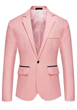 Hot Sale ⭐ Lars Amadeus Men's Business Blazer Slim Fit One Button Suit Jacket Sports 🧥 Coat 🛒 -Cheap Lars Amadeus Shop Belk 1928