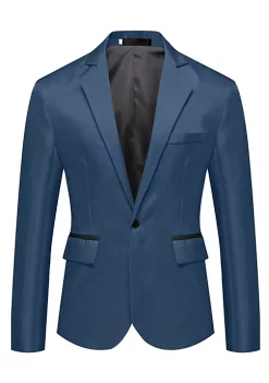 Hot Sale ⭐ Lars Amadeus Men's Business Blazer Slim Fit One Button Suit Jacket Sports 🧥 Coat 🛒 -Cheap Lars Amadeus Shop Belk 1929