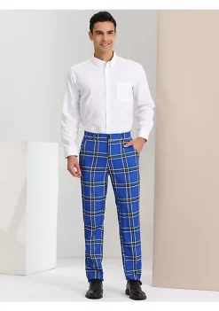 Best reviews of 🌟 Lars Amadeus Men's Plaid 👗 Dress Pants Flat Front Stretch Business Checked Pants 😉 -Cheap Lars Amadeus Shop Belk 1940