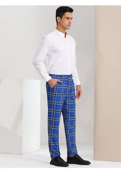 Best reviews of 🌟 Lars Amadeus Men's Plaid 👗 Dress Pants Flat Front Stretch Business Checked Pants 😉 -Cheap Lars Amadeus Shop Belk 1941