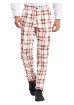 Best reviews of 🌟 Lars Amadeus Men's Plaid 👗 Dress Pants Flat Front Stretch Business Checked Pants 😉 -Cheap Lars Amadeus Shop Belk 1946
