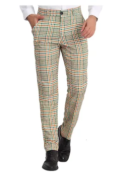 Best reviews of 🌟 Lars Amadeus Men's Plaid 👗 Dress Pants Flat Front Stretch Business Checked Pants 😉 -Cheap Lars Amadeus Shop Belk 1949
