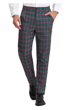 Best reviews of 🌟 Lars Amadeus Men's Plaid 👗 Dress Pants Flat Front Stretch Business Checked Pants 😉 -Cheap Lars Amadeus Shop Belk 1950