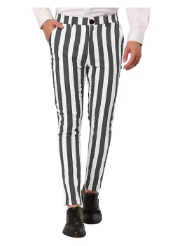 Flash Sale 🛒 Lars Amadeus Men's Striped Pants Casual Skinny Fit Color Block Pencil 👗 Dress Trousers 😀 -Cheap Lars Amadeus Shop Belk 1957