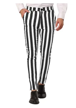 Flash Sale 🛒 Lars Amadeus Men's Striped Pants Casual Skinny Fit Color Block Pencil 👗 Dress Trousers 😀 -Cheap Lars Amadeus Shop Belk 1960